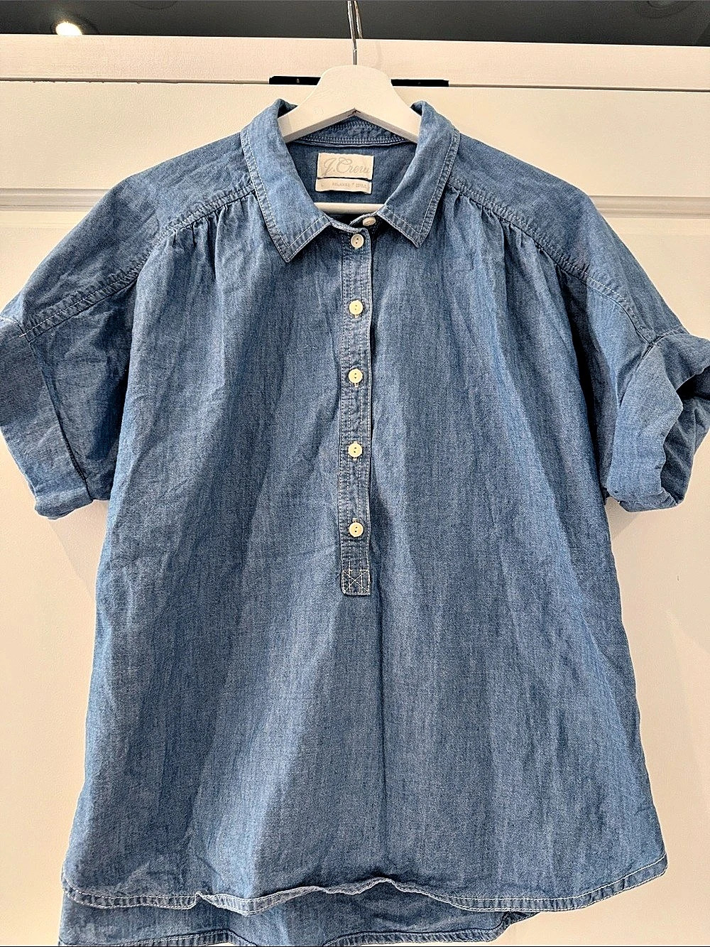 J.Crew Chambray Button Down Top in Blue Like New